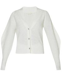 Liu Jo - Weißer Strick-Cardigan Mit Juwel-Knöpfen - Lyst