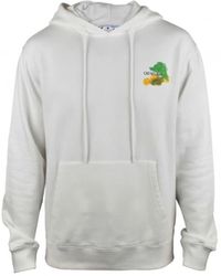 Off-White c/o Virgil Abloh - Weiße baumwoll-sweatshirt mit kapuze und gemaltem logo off - Lyst