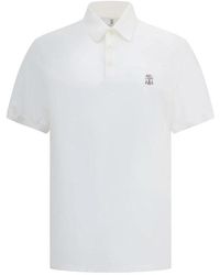 Brunello Cucinelli - Polo-Shirt Mit Logo Und Geripptem Kragen - Lyst