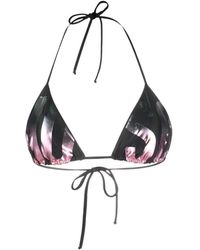 Moschino - Top bikini nero con scollo all'americana - Lyst