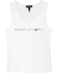 Marc Jacobs - Tops ,Wit ,Katoen Sequin Daisy Tank Top - Lyst