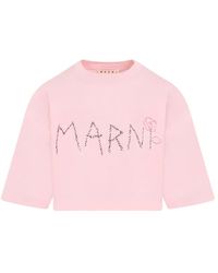Marni - Baumwoll-crop-shirt in magnolia - Lyst