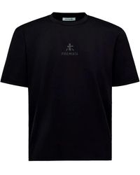Premiata - Tops ,Zwart ,Katoen Zwart T-Shirt Met Centraal Logo - Lyst