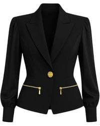 Babylon - Elegante Schwarze Jacke Mit Goldenen Details - Lyst