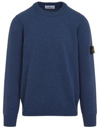 Stone Island - Blauer Pullover Aw25 Stilvolles Design - Lyst