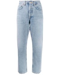Agolde - Hohe taille blaue denim jeans - Lyst