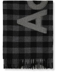 Acne Studios - Geruit Wollen Sjaal Met Franjes - Lyst