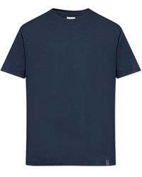 Etro - Tops ,Blauw ,Katoen T-Shirt Met Ronde Hals - Lyst