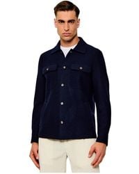 Eleventy - Jassen ,Blauw ,Wol Overshirt - Lyst