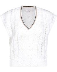 Brunello Cucinelli - Elegante Strickware Mit V-Ausschnitt - Lyst