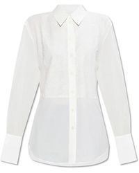 Helmut Lang - Bluse mit spitzenbesatz vorne - Lyst
