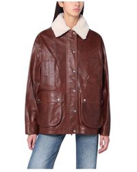 Halfboy - Jassen ,Bruin ,Leer Leren Jassen Voor Mannen - Lyst