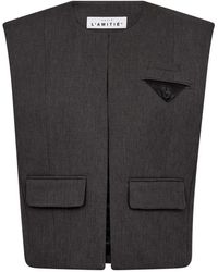 Haute L'Amitié - Jassen ,Grijs ,Leer Bodywarmers - Lyst