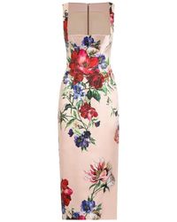 Dolce & Gabbana - Abito Midi A Fiori - Lyst