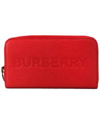 Burberry - Portafoglio clutch in pelle con logo in rilievo - Lyst