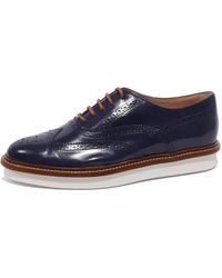 Tod's - Schoenen ,Blauw ,Leer Italiaanse Oxford-Schoenen Met Brogue-Details - Lyst