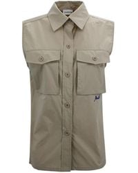 P.A.R.O.S.H. - Mouwloze Blouse Met Knoopsluiting - Lyst