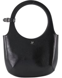 Courreges - Braune Leder-Schultertasche Mit Klappe - Lyst