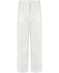 Woolrich - Pantalones de popelina de algodón blanco - Lyst