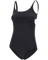 Courreges - Badmode ,Zwart ,Leer Cut-Out Badpak - Lyst