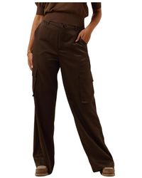 Minus - Broeken ,Bruin ,Bruine Wide Leg Cargo Broek - Lyst