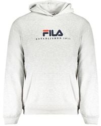 Fila - Grijze Hoodie Met Borduurwerk - Lyst