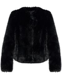 Stand Studio - Jassen ,Zwart ,Polyester Sadie Faux Fur - Lyst