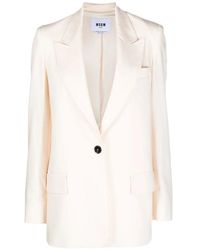 MSGM - Einreihiger Blazer Aus Viskose - Lyst