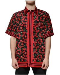 Dolce & Gabbana - Kirschseide Button-Down-Casual-Shirt - Lyst