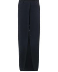 Dries Van Noten - Falda negra de cintura alta con cierre de cremallera y abertura de botones - Lyst