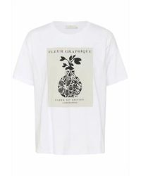 Kaffe - Oversized tee mit smart print - Lyst