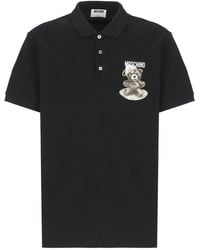 Moschino - Tops ,Zwart ,Katoen Zwarte Polo Shirt Met Teddy Bear Logo - Lyst