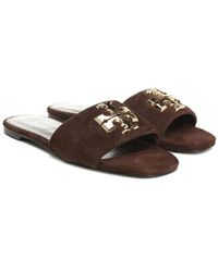 Tory Burch - Schoenen ,Bruin ,Leer Eleanor Slide - Lyst