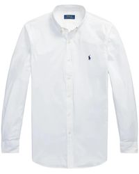 Polo Ralph Lauren - Camicia sportiva a maniche lunghe bianca - Lyst
