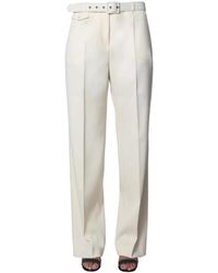 Givenchy - High-Waisted Wide Leg Tailored Broeken With Belt - Lyst