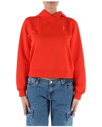 Calvin Klein - Sudadera con capucha de algodón con parche de logo - Lyst