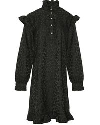 Noella - Ruby Ruffle Schwarzes Kleid - Lyst