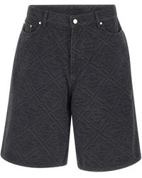 CASABLANCA - Laser Monogram Denim Shorts - Lyst