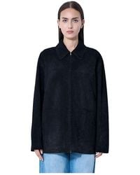 The Row - Wildleder Lederjacke Klassischer Kragen Reißverschluss - Lyst