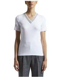 Peserico - Stretch-Mikroripp-Jersey-T-Shirt - Lyst