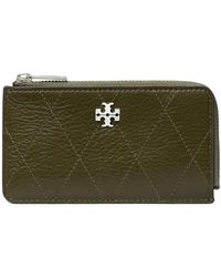 Tory Burch - Charlie Quilted Zip Card Case - Lyst