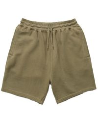 Power Goods - Korte Broeken ,Groen ,Katoen Loopback Sweat Shorts - Lyst
