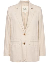 Part Two - Jassen ,Linnen Desert Taupe Linnen Jas - Lyst