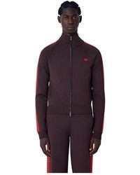 Wales Bonner - Truien & Vesten ,Bruin ,Polyester Tide Track Zip-Up Sweatshirt - Lyst