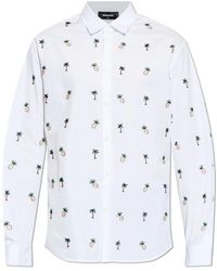 DSquared² - Overhemden ,Wit ,Katoen Shirt Met Applicaties - Lyst