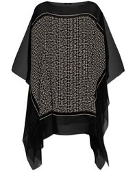 Balmain - Badmode ,Zwart ,Zijden Poncho - Lyst
