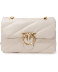 Pinko - Borsa a tracolla trapuntata in pelle di pecora con fibbia love birds - Lyst