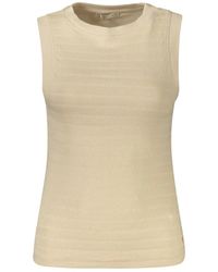 Guess - Beiges Baumwoll Tank Top Mit Breiten Trägern - Lyst