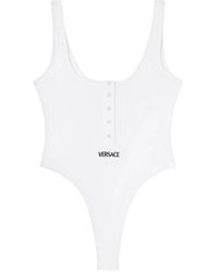 Versace - Ribbed Cotton Bodysuit - Lyst