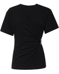 Pinko - Tops ,Zwart ,Katoen Mary Cotton Jersey T-Shirt - Lyst